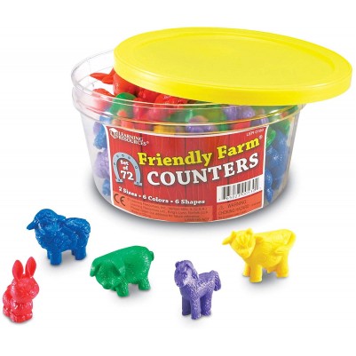 Friendly Farm Animal Counters - Set of 72