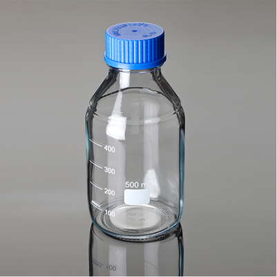 Bottle Reagent Clear Glass 500mL With Autoclavable Cap