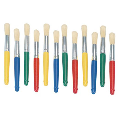 Colorations® Plastic Handle Jumbo Chubby Paint Brushes - Set of 12