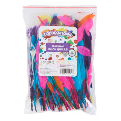 Colorations® Rainbow Duck Quill Feathers - 1 oz.