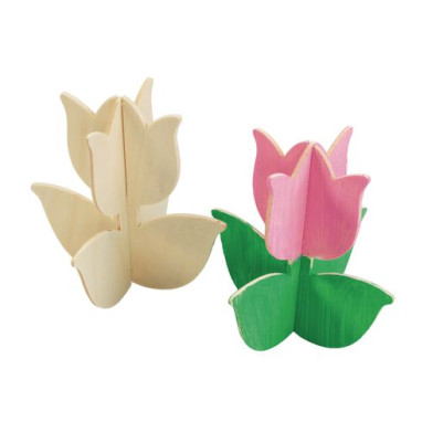 Colorations® Decorate Your Own 3D Wooden Tulip - Set of 12