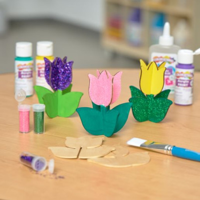 Colorations® Decorate Your Own 3D Wooden Tulip - Set of 12