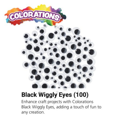 Colorations® Jumbo Wiggly Eyes, Black - 100 Pieces