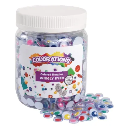 Colorations Colored Regular Wiggly Eyes Jar