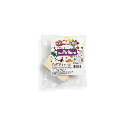 Decorate Your Own Wooden Magnet Shapes - Set of 12