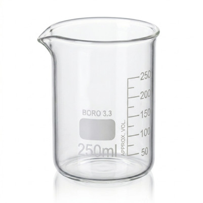 Glass Beaker Low Form Borosilicate 3.3 250mL - Set of 6 Pcs