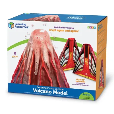 Learning Resources Erupting Cross-Section Volcano Model