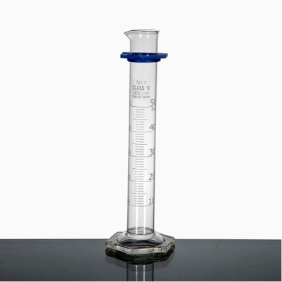 Measuring Cylinder Glass 50ml Class B Hex Base - Set of 2
