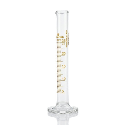 Measuring Cylinder Glass 25ml Class B RoundBase