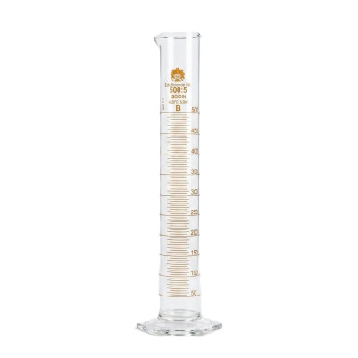 Measuring Cylinder Glass 500ml Class B Hex Base - Set of 2