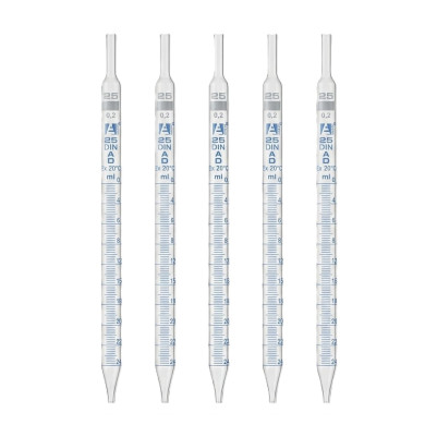 Graduated Glass Pipette 25mL x 0.2 mL Class A Pack of 5