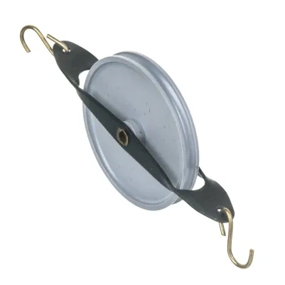 Single Plastic Pulley with 2 Hooks (50mm Wheel)