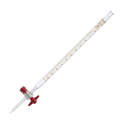 Pyrex Class B Glass Volumetric Burette 10mL with PTFE Stopcock