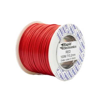Rapid Electronics Red Equipment Wire 7/0.2mm 100m 