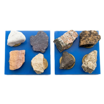 Geological Rock Sample Display Board Set of 8 Specimens
