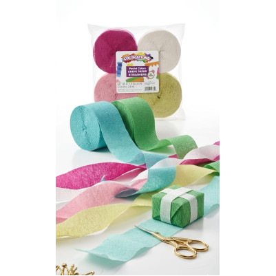  Pastel Crepe Paper Streamers - Pack of 6