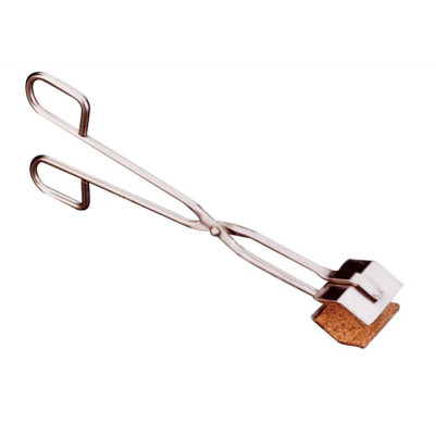  Tong Flask Stainless Steel with Cork Lined Jaws