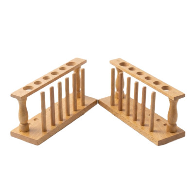 Wooden Test Tube Stand 6 Holes Pack of 2