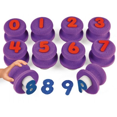Easy Grip Number Sponges - Set of 10